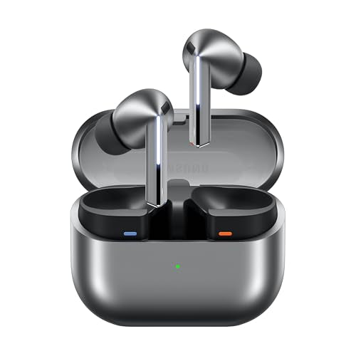 SAMSUNG Galaxy Buds 3 Pro AI True Wireless Bluetooth Earbuds, Noise Cancelling, Sound Optimization, Real-Time Interpreter, Redesigned Comfort Fit, Silver [US Version, Amazon Exclusive 2Yr Warranty]