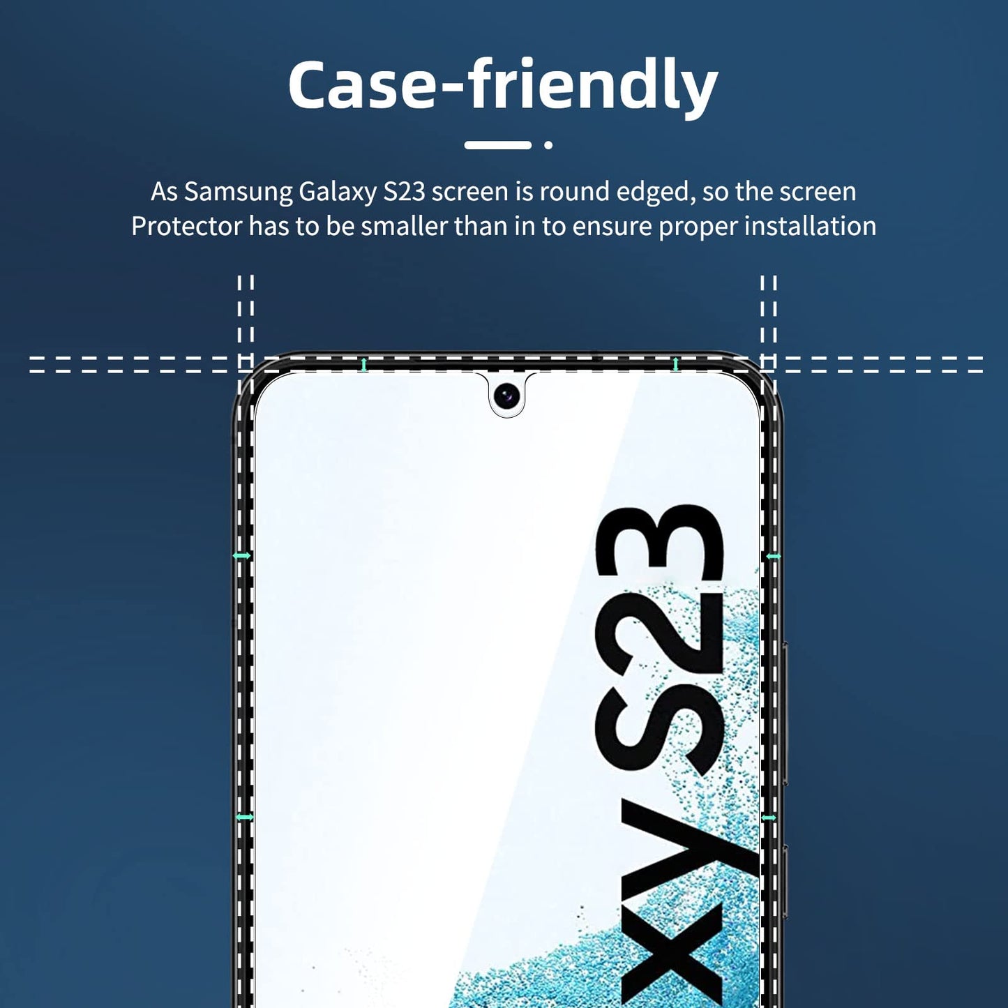 NEW'C 3 Pack Designed for Samsung Galaxy S24 5G Screen Protector Tempered Glass,Case Friendly Ultra Resistant