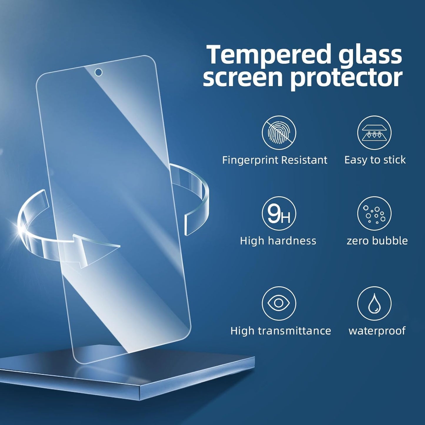 NEW'C 3 Pack Designed for Samsung Galaxy S24 5G Screen Protector Tempered Glass,Case Friendly Ultra Resistant