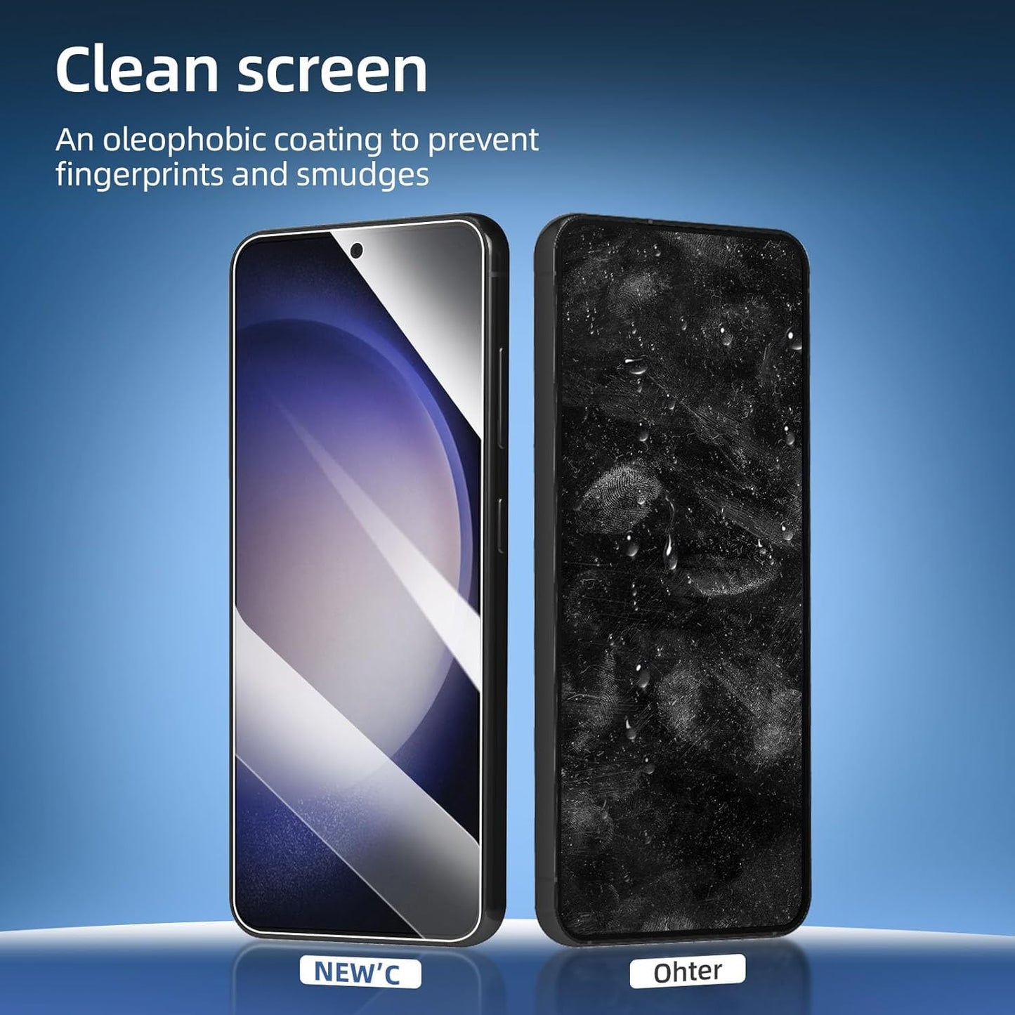 NEW'C 3 Pack Designed for Samsung Galaxy S24 5G Screen Protector Tempered Glass,Case Friendly Ultra Resistant