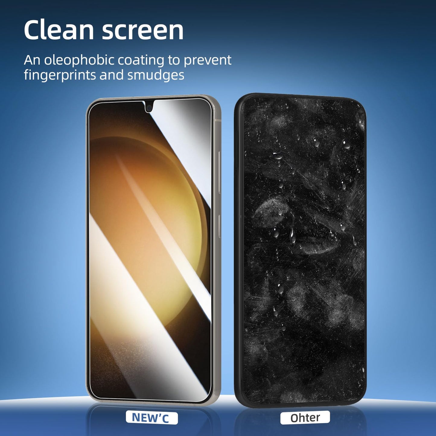 NEW'C 3 Pack Designed for Samsung Galaxy S24 5G Screen Protector Tempered Glass,Case Friendly Ultra Resistant