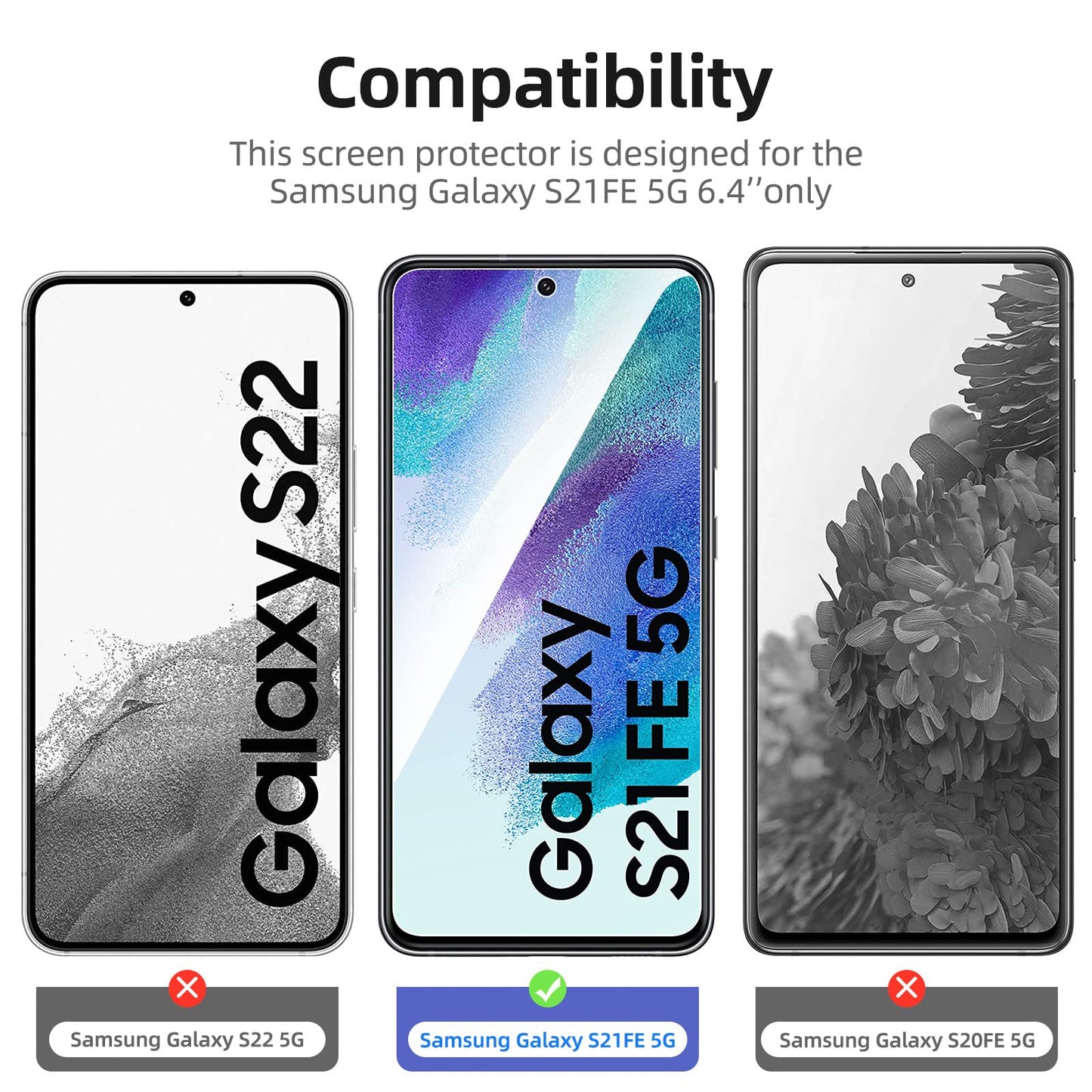 NEW'C 3 Pack Designed for Samsung Galaxy S24 5G Screen Protector Tempered Glass,Case Friendly Ultra Resistant