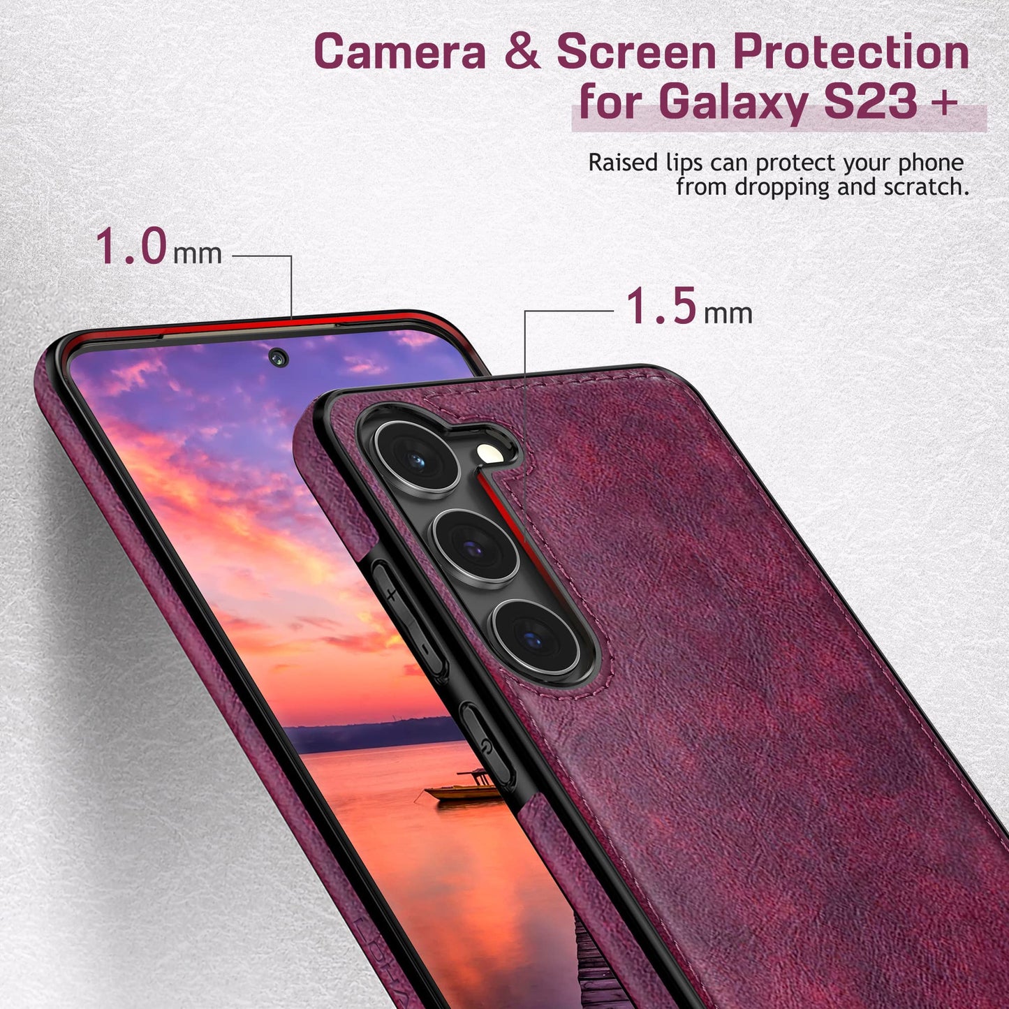 LOHASIC for Galaxy S24 Plus Case 5G, Premium Leather Luxury Business PU Non-Slip Grip Shockproof Bumper Full Body Protective Cover Men Phone Cases for Samsung Galaxy S24+ Plus 5G 6.7 inch 2024 - Brown