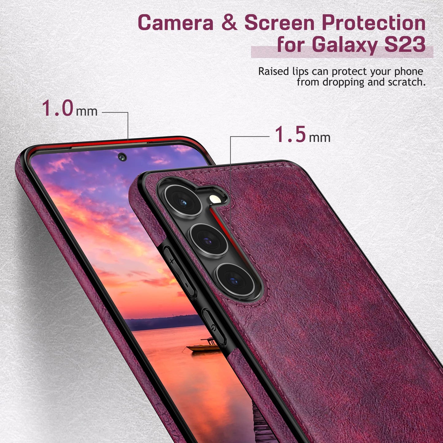 LOHASIC for Galaxy S24 Plus Case 5G, Premium Leather Luxury Business PU Non-Slip Grip Shockproof Bumper Full Body Protective Cover Men Phone Cases for Samsung Galaxy S24+ Plus 5G 6.7 inch 2024 - Brown