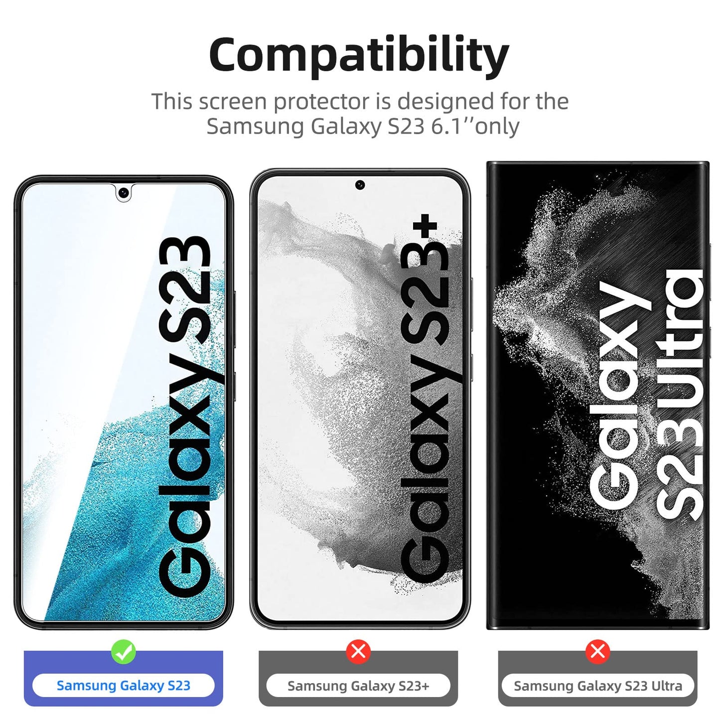 NEW'C 3 Pack Designed for Samsung Galaxy S24 5G Screen Protector Tempered Glass,Case Friendly Ultra Resistant